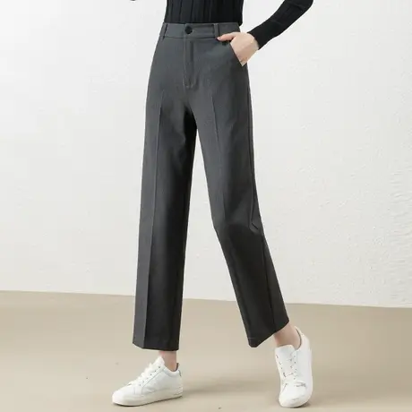 直筒西装裤女2023春季小个子阔腿裤春秋妈妈裤子秋冬休闲裤九分裤商品大图