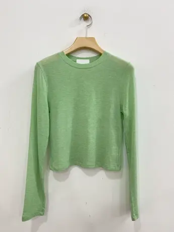 韩国东大门2023春季新款圆领简约纯色显瘦百搭长袖打底T恤女上衣商品大图