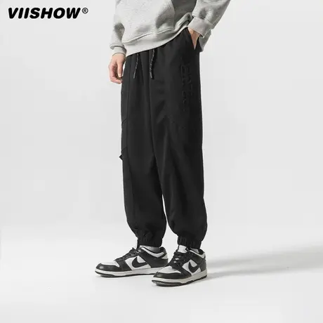 VIISHOW休闲裤男春秋潮牌日系复古休闲裤长裤男生束脚裤男士裤子图片