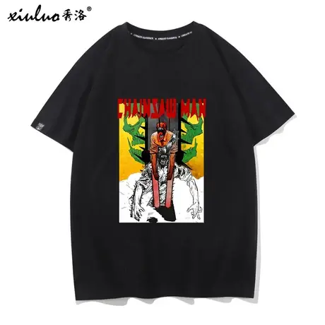 秀洛电锯人短袖T恤男链锯人衣服二次元周边体恤情侣装小众设计感图片