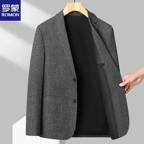 罗蒙休闲西装男士外套秋季新款小西服正装上衣修身青年单西潮流男图片