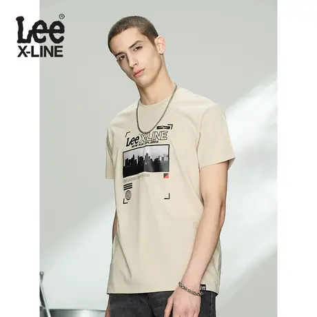 LeeXLINE官方21春夏多色圆领印花短袖T恤男上衣潮流L438104LE97W图片