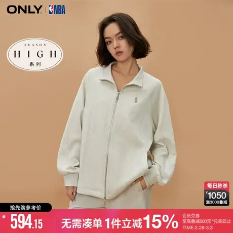 ONLY冬季NBA联名款宽松开衫立领长袖卫衣女商品大图