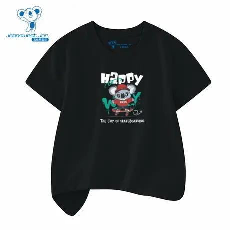 XD真维斯男童装2025夏季新款韩版卡通树袋熊印花男款圆领短袖T恤图片