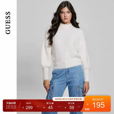 GUESS女士舒适时尚简约风纯色毛针织衫-W4BR25Z3BH0商品大图