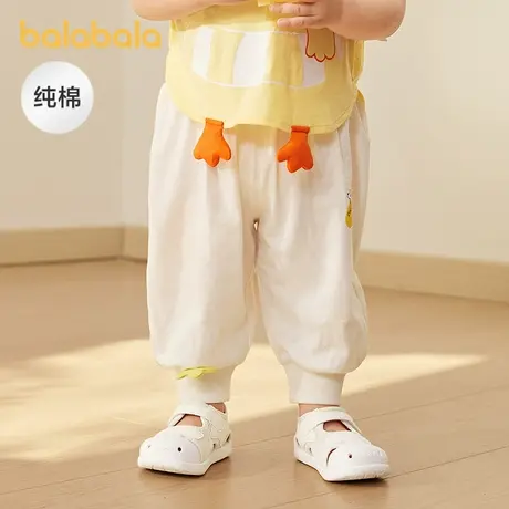巴拉巴拉裤子婴儿夏季薄款长裤男女童运动裤2025新款简约可爱时髦商品大图
