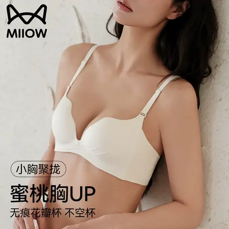猫人内衣女小胸聚拢防下垂收副乳无痕软支撑提拉固定杯显大文胸罩商品大图