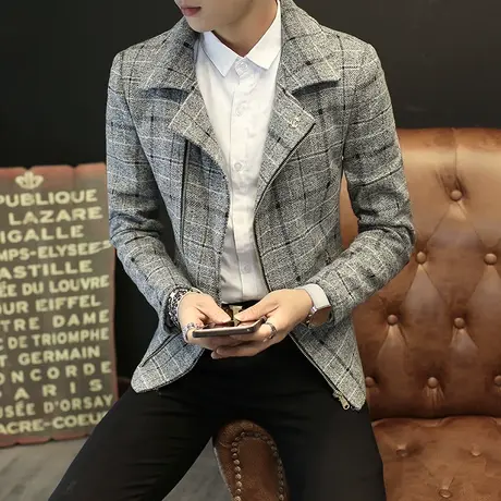 夹克男新款帅气青少年修身韩版休闲潮流衣服男士春季学生外套男装商品大图