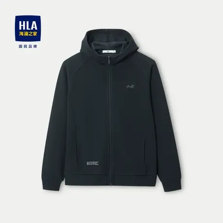 HLA/海澜之家带帽开衫卫衣2023秋季新款休闲时尚华夫格上衣男图片