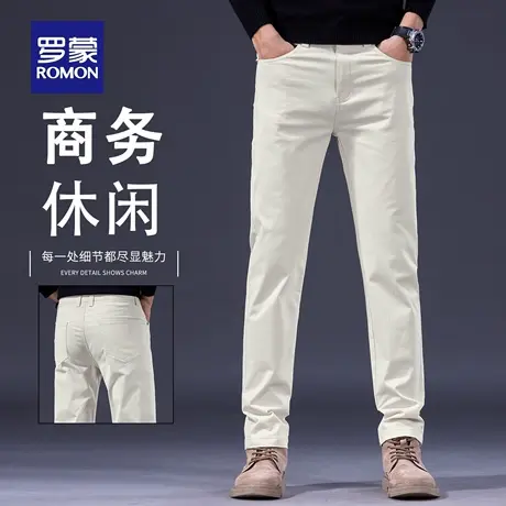 罗蒙休闲裤男士秋季2025新款直筒裤弹力商务百搭纯棉长裤子男N2Z商品大图