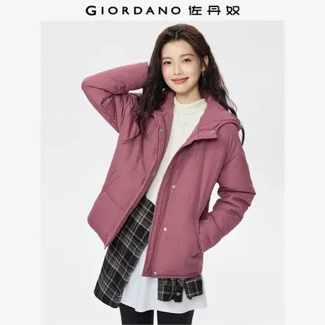 佐丹奴外套女装纯色连帽梭织长袖棉衣外套 13375644商品大图