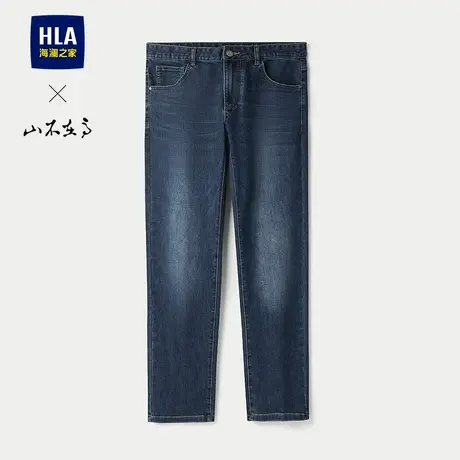 HLA/海澜之家山不在高猫须牛仔裤25秋新款五袋款舒适耐穿裤子男士商品大图