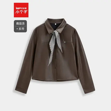 IEF/爱依服【小个子专属】2025秋季新款法式通勤百搭亮面皮外套商品大图