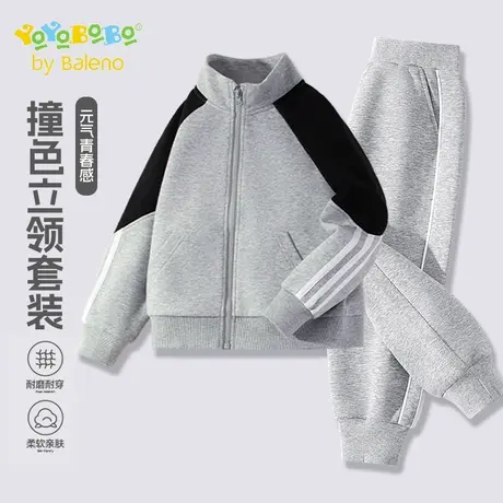 班尼路YBB系列女童套装儿童撞色运动服2025新款女孩中大童秋装潮商品大图
