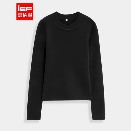 IEF/爱依服【微胖】大码女装2025秋冬新款简约纯色百搭毛织打底衣商品大图