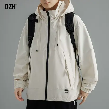 男士连帽冲锋衣男款秋季潮牌休闲外套潮高级感户外防风夹克登山服商品大图