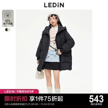 乐町花朵绗线中长羽绒服2022冬季新款羽绒C2ACC4503图片