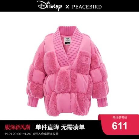 太平鸟雪天使米奇联名系列拼接羽绒服A6ACC4G99商品大图