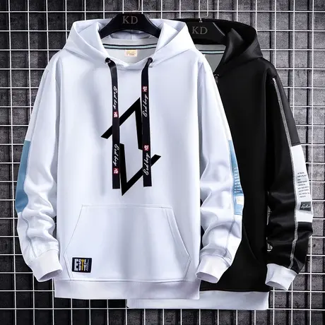 卫衣男秋季新款2023休闲潮流拼色连帽外套男士帅气百搭长袖上衣服商品大图