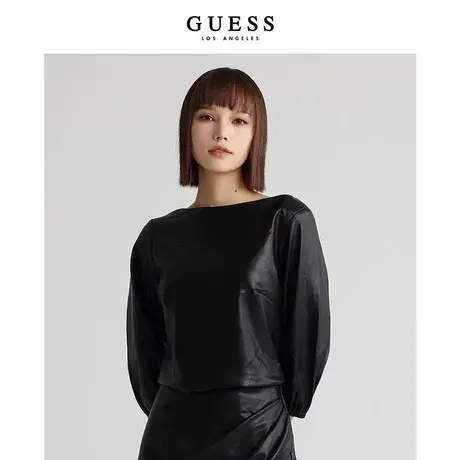 【38上新季】GUESS女士哑光皮质极简舒适通勤潮流衬衫商品大图