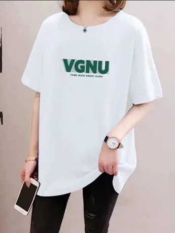 妈妈装t恤女款短袖2023夏季新款宽松大码显瘦卡通设计感上衣潮商品大图