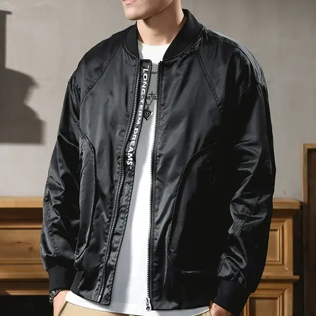 冬新款男士夹克宽松休闲ins潮牌男生工装夹克百搭帅气外套夹克男图片