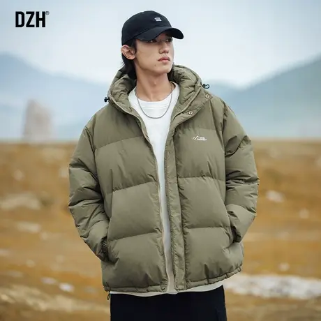 男士面包服绿色外套男冬棉服男款2024新款加厚保暖刺绣棉衣防寒服商品大图