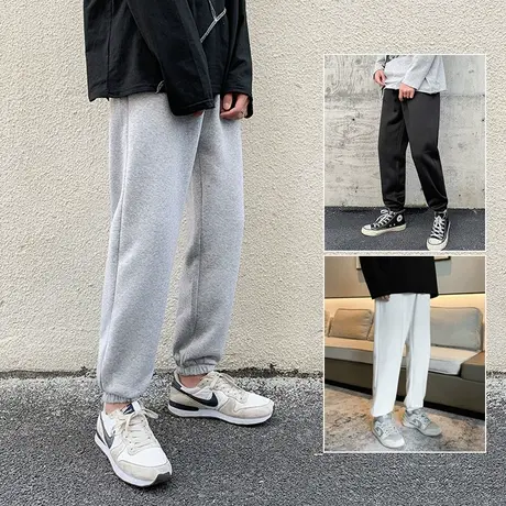 卫裤男潮牌ins休闲裤秋冬季束脚百搭潮流宽松港风韩版运动长裤子商品大图