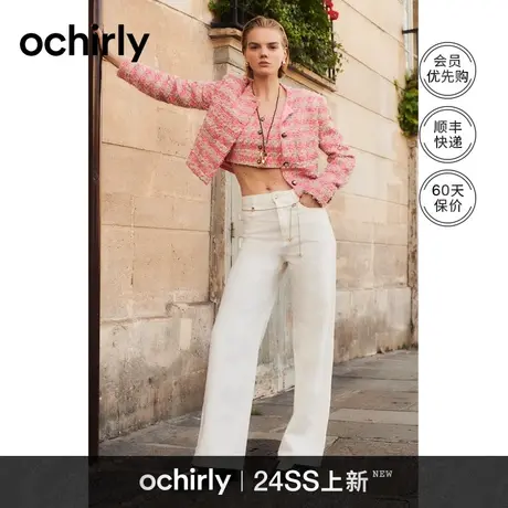 ochirly&Blythe小布系列 纯棉直筒牛仔裤女2024新款早春休闲阔腿图片