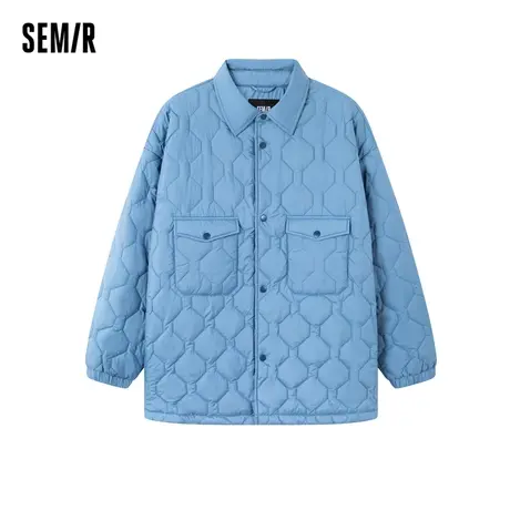 森马棉服男2022冬季新款衬衫式棉服宽松简约时尚防泼水保暖工装风图片
