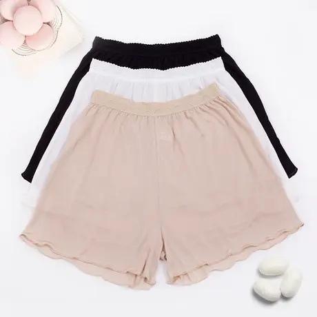 享永子中腰安全裤女夏季桑蚕丝大码舒适透气打底防走光安全衬裤女图片