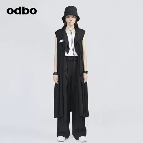 odbo/欧迪比欧原创设计工装背心外套女秋装2023新款垂感外穿上衣图片