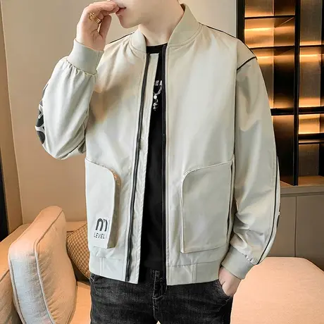 2023新款春秋外套韩版修身立领夹克上衣青年男士衣服春季帅气男装商品大图