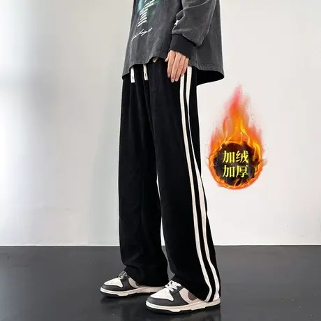 秋季2023新款卫裤男士运动休闲长裤子宽松垂感拖地直筒裤男款春秋商品大图