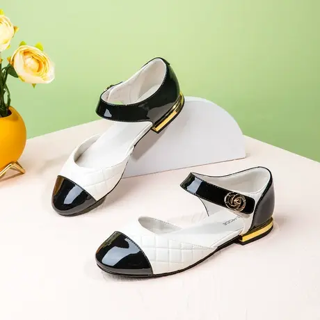 依思q凉鞋女2023秋季新款学院风低跟粗跟鞋子软底包头鞋玛丽珍鞋商品大图