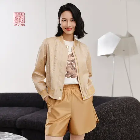 [宋锦系列]EP雅莹高端系列 国风暗纹真丝棒球服外套2023新款1220A商品大图