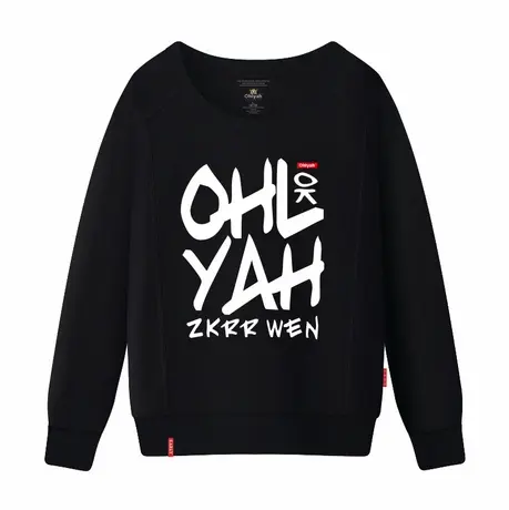 Ohlyah品牌春秋休闲宽松字母潮韩圆领卫衣女装学生印花长袖打底衫商品大图