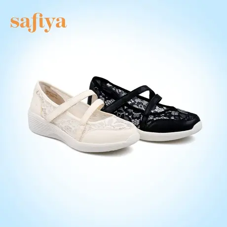 Safiya/索菲娅平底鞋女新款透气蕾丝一脚蹬休闲浅口单鞋图片