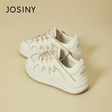 Josiny/卓诗尼板鞋女款2024新款春季时尚休闲厚底内增高小白鞋子商品大图