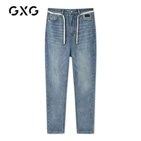 【新款】GXG男装 夏季蓝色休闲牛仔长裤GHC105008C商品大图