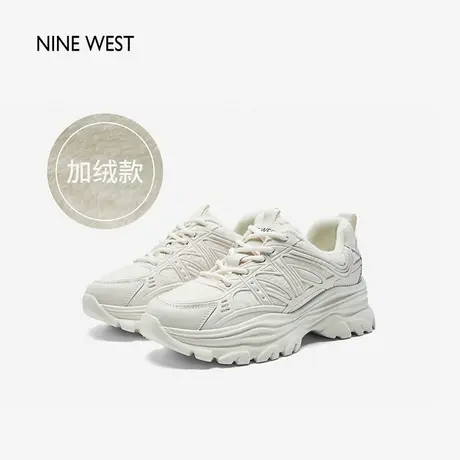 【直播专属】Nine West/玖熙加绒厚底休闲鞋春季新款增高老爹鞋女图片