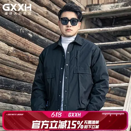 GxxH2024冬季新款工装翻领羽绒服男复古潮牌宽松防风保暖外套上衣商品大图