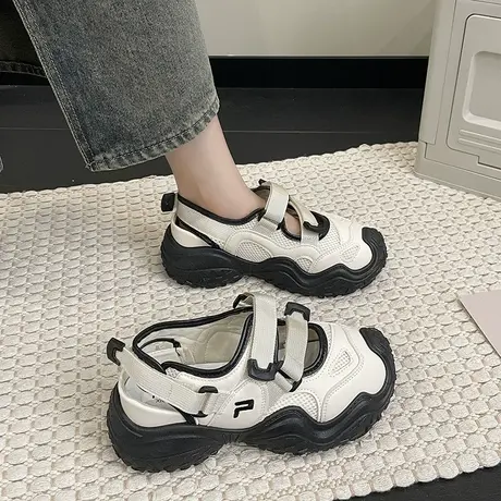 厚底增高老爹鞋女2025夏季新款小个子百搭凉鞋时尚防滑运动休闲鞋图片