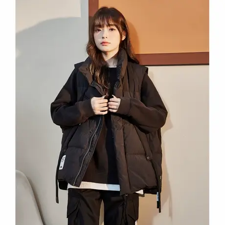 唐狮棉衣马甲女短款外穿冬季新款立领无袖坎肩秋冬马甲棉服潮流图片