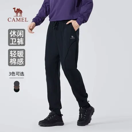 骆驼男装束脚针织运动裤子男士2025新款秋季亲肤棉感宽松休闲卫裤商品大图