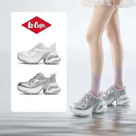 LeeCooper厚底老爹鞋女2025新款夏季增高8cm网面透气运动鞋休闲鞋商品大图