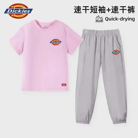Dickies童装女童夏装套装儿童凉感速干短袖t恤女孩美式两件套夏A商品大图