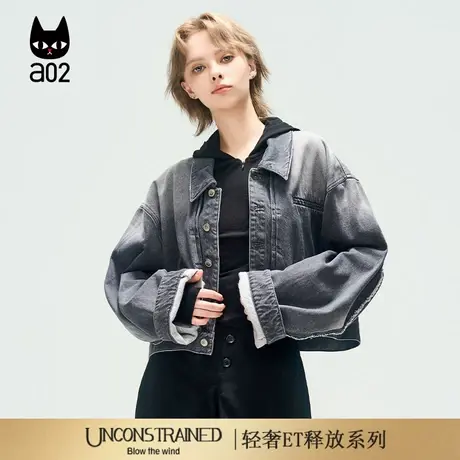 a02【ET释放系列】复古水洗牛仔外套女2025新款秋季短款上衣商品大图