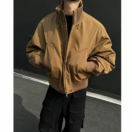 美式飞行夹克棉服男款春秋2025痞帅男装立领短款男士外套棒球服潮商品大图