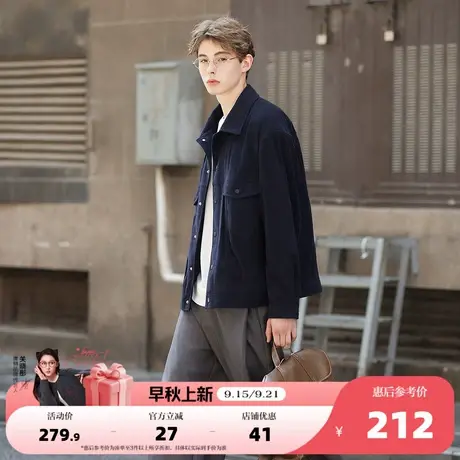 唐狮2025秋冬季外套男士翻领灯芯绒夹克厚款短外套休闲时尚男装商品大图